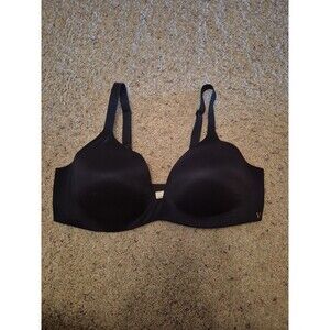 Victoria's Secret 38D Lined Semi Demi Black Bra Smoothing T Shirt No Wire Lift